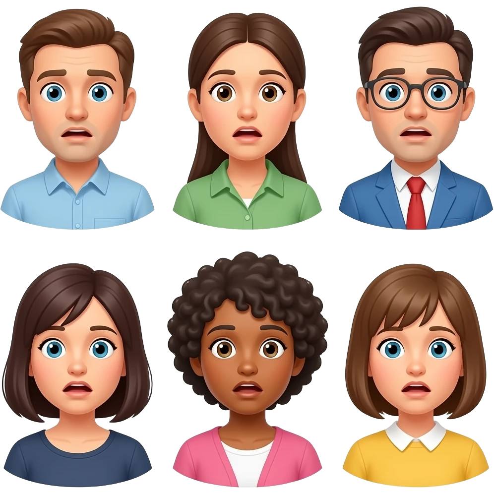 people with shocked expressions emoji