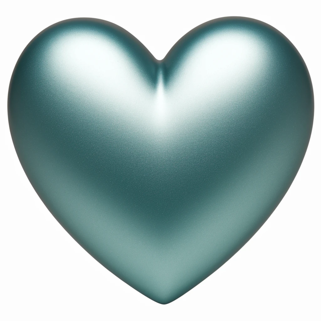 heart with a metallic teal finish emoji