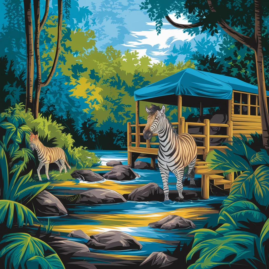 digital raster painting image of jungle safari emoji