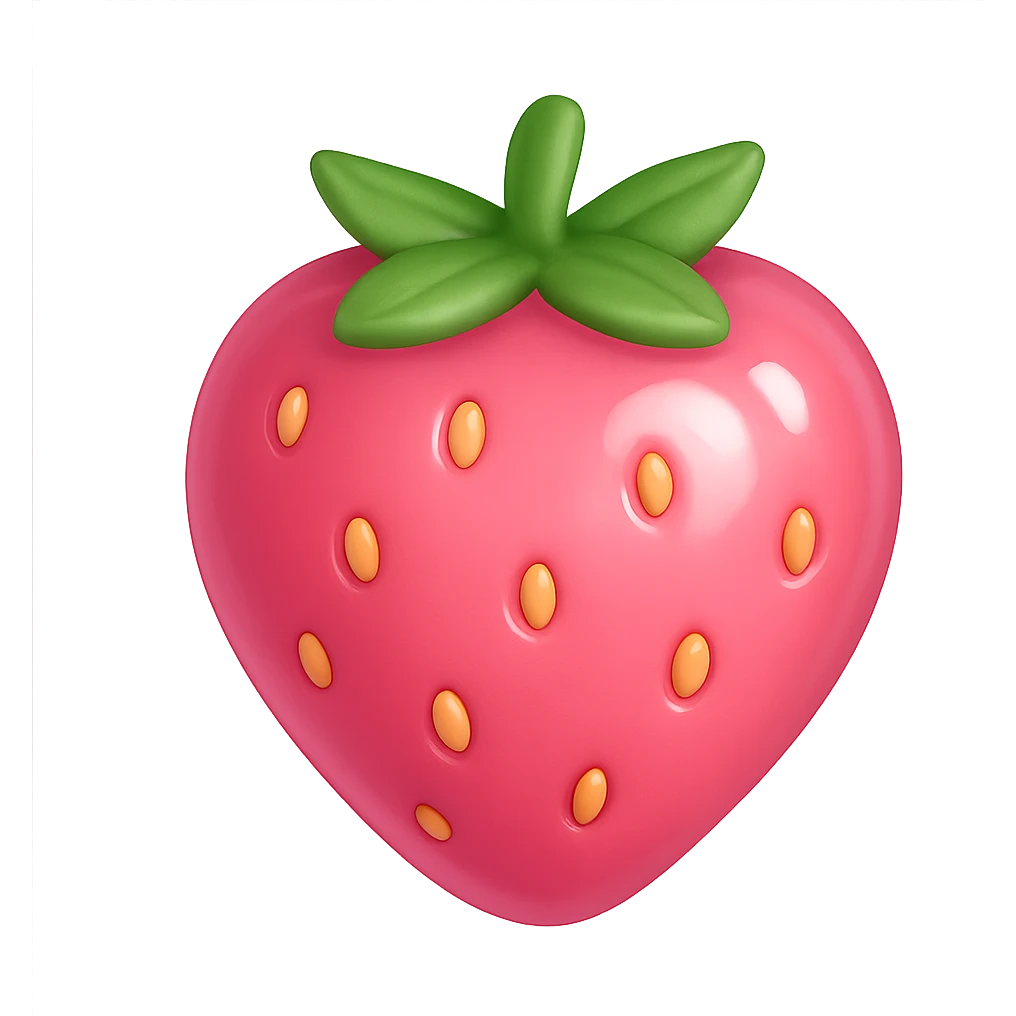 pink strawberry emoji, cute and shiny emoji