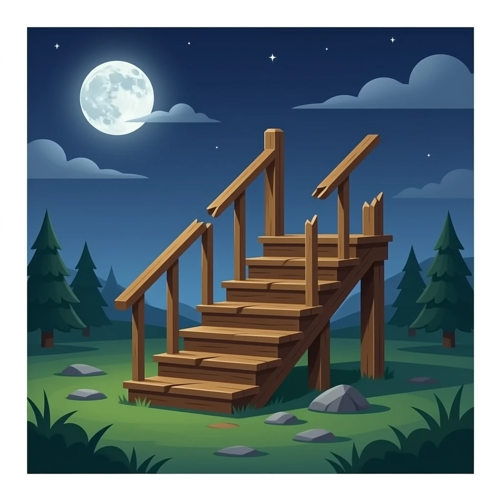 broken wooden staircase emoji