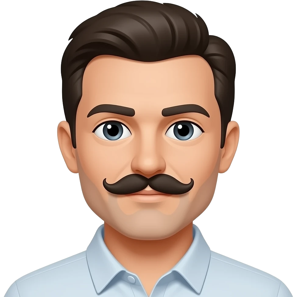 A man with a black handlebar mustache emoji