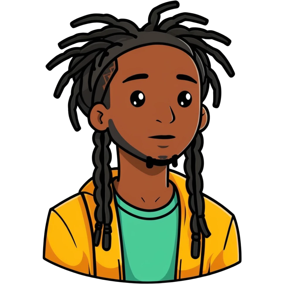 Black man with dreads  emoji