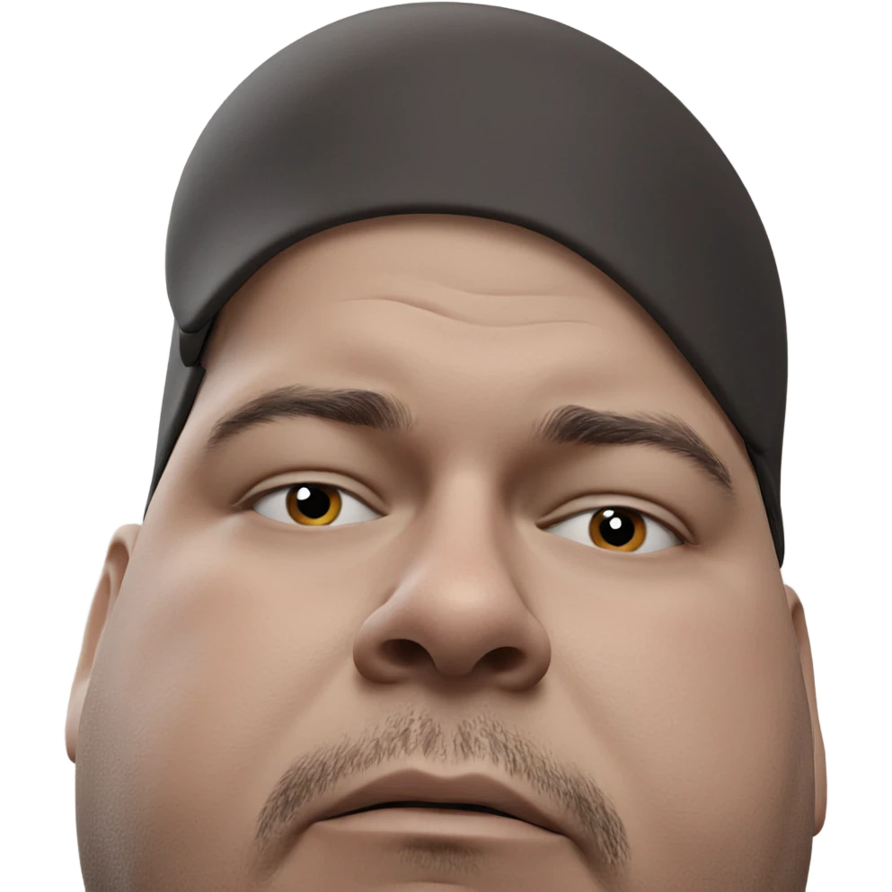 male portrait with black eyes emoji