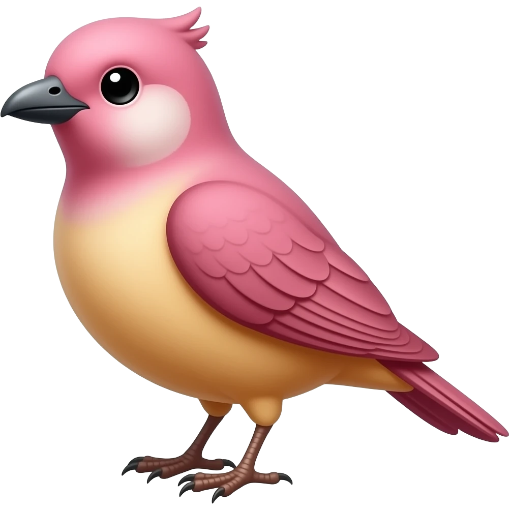 Pink and orange bird emoji