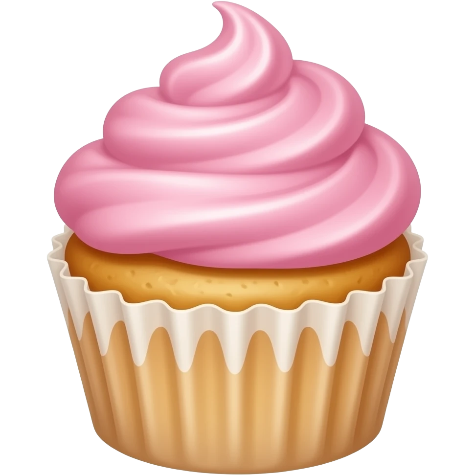 Cupcake with pink icing emoji