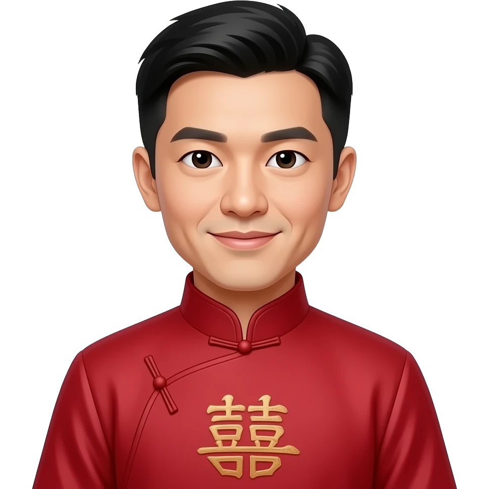 chinese man with chinese costume emoji