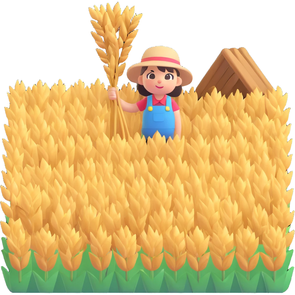 animal crossing character, little guy that harvest wheat emoji