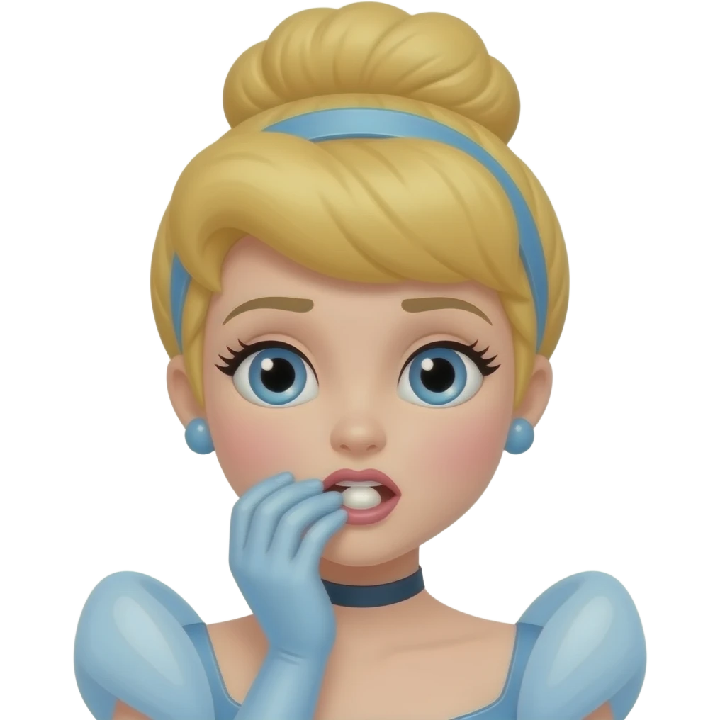 Cinderella choking on yogurt emoji