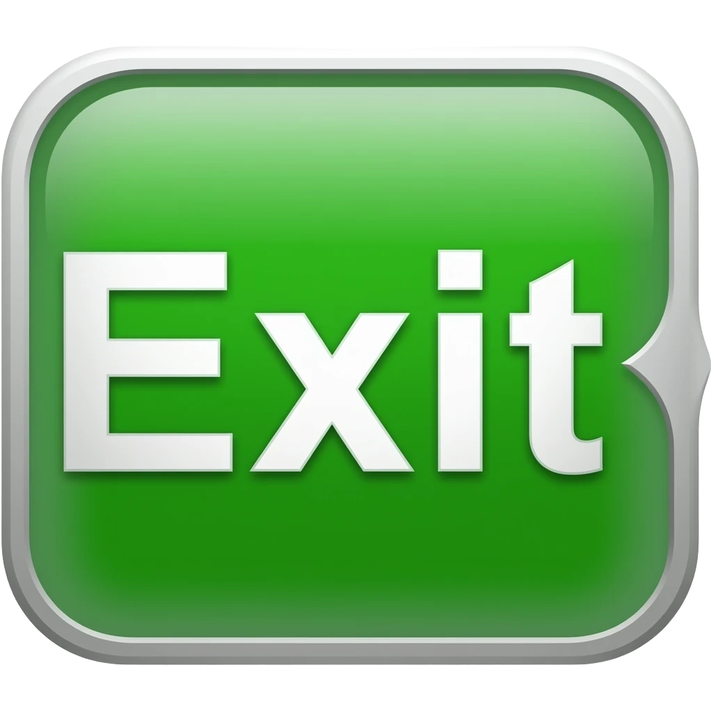 Exit in green emoji