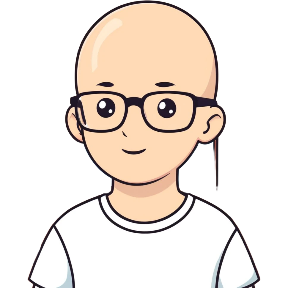 bald boy with glasses indoors emoji