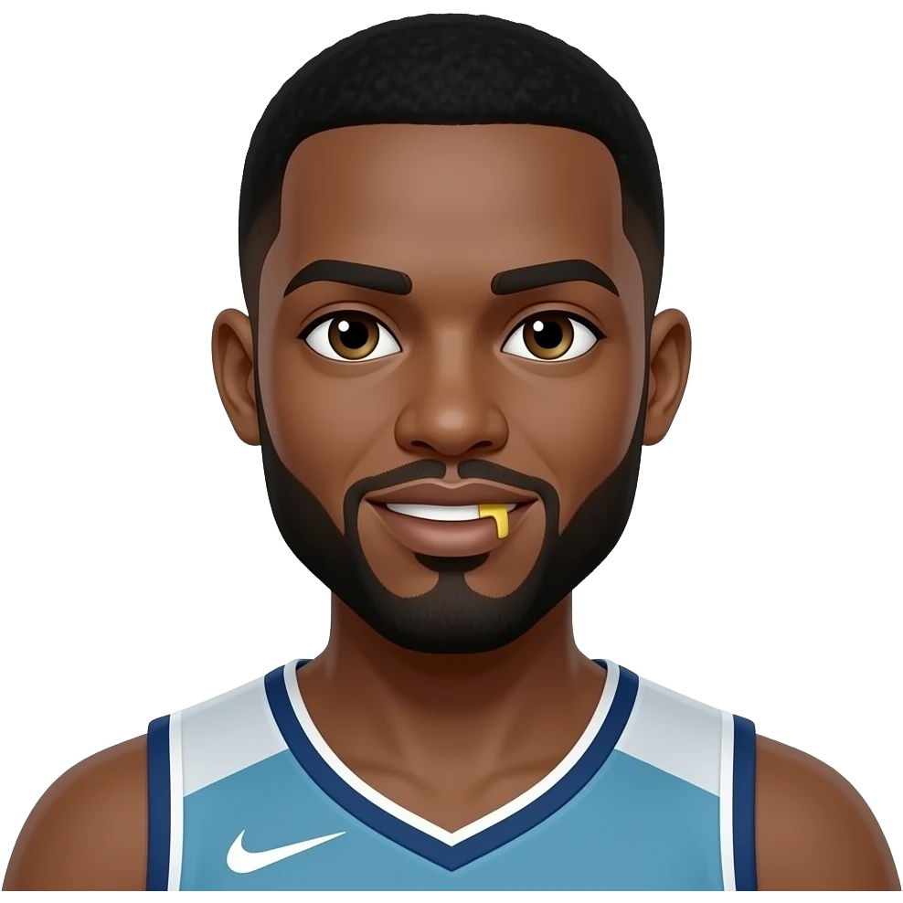 Black basketball player with one eye with gold grillz emoji