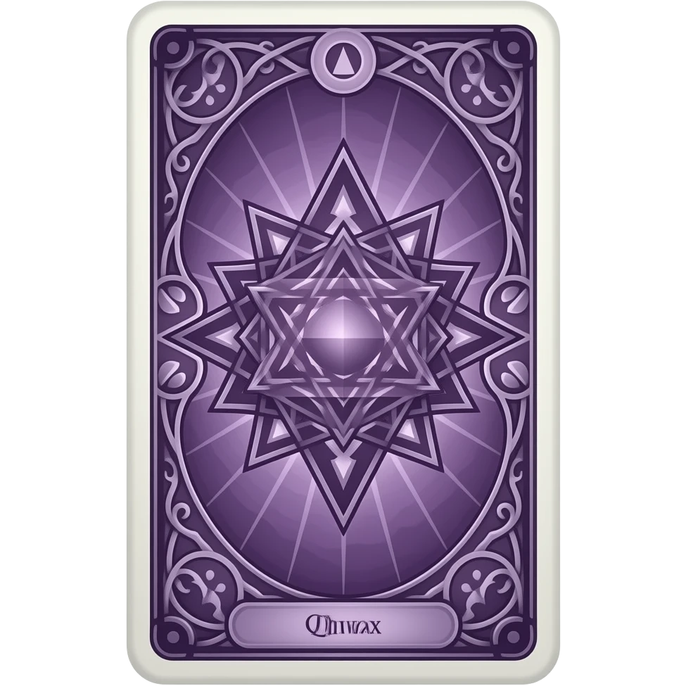 Fantasy magic Tarot cards back purple design emoji