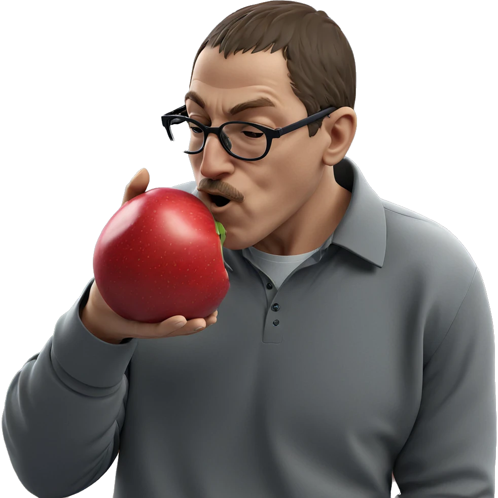 boy with apple and glasses emoji