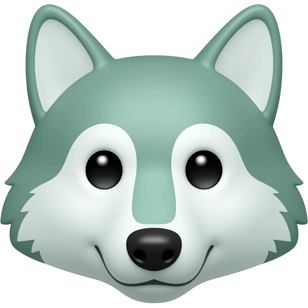 Mint Chocolate wolf face without eyes emoji