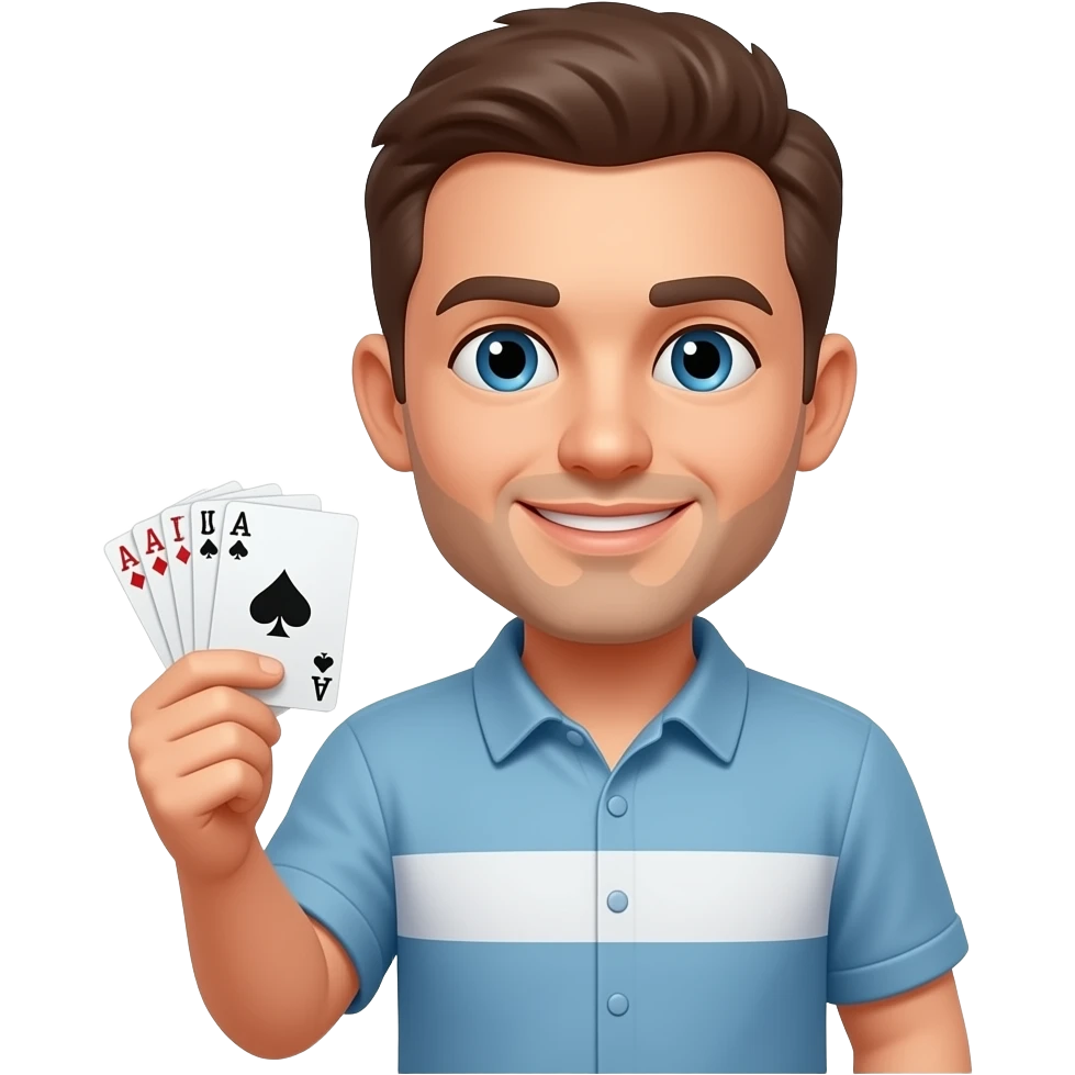 A person holding a deck of cards emoji