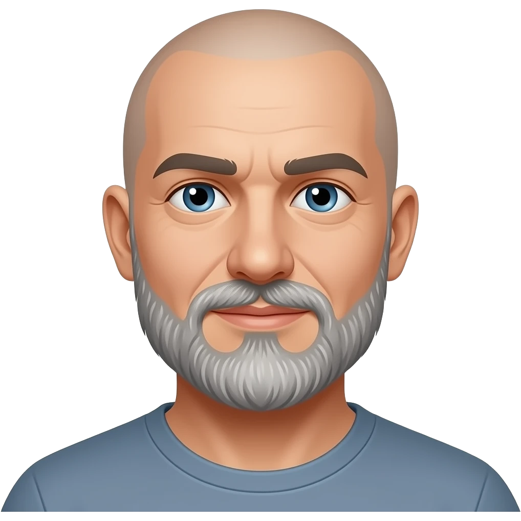 Bald man with Grey goatee no beard emoji