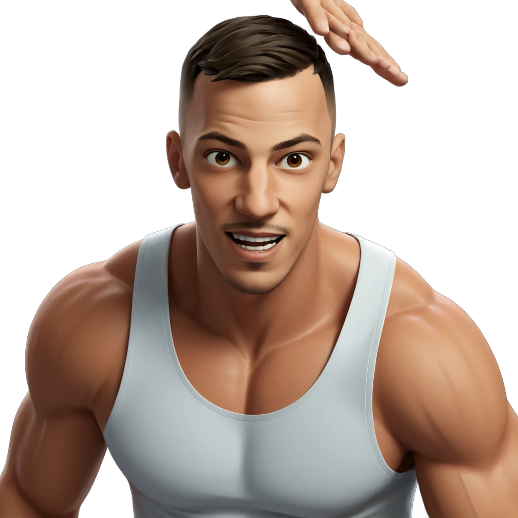 muscular guy in tank top emoji