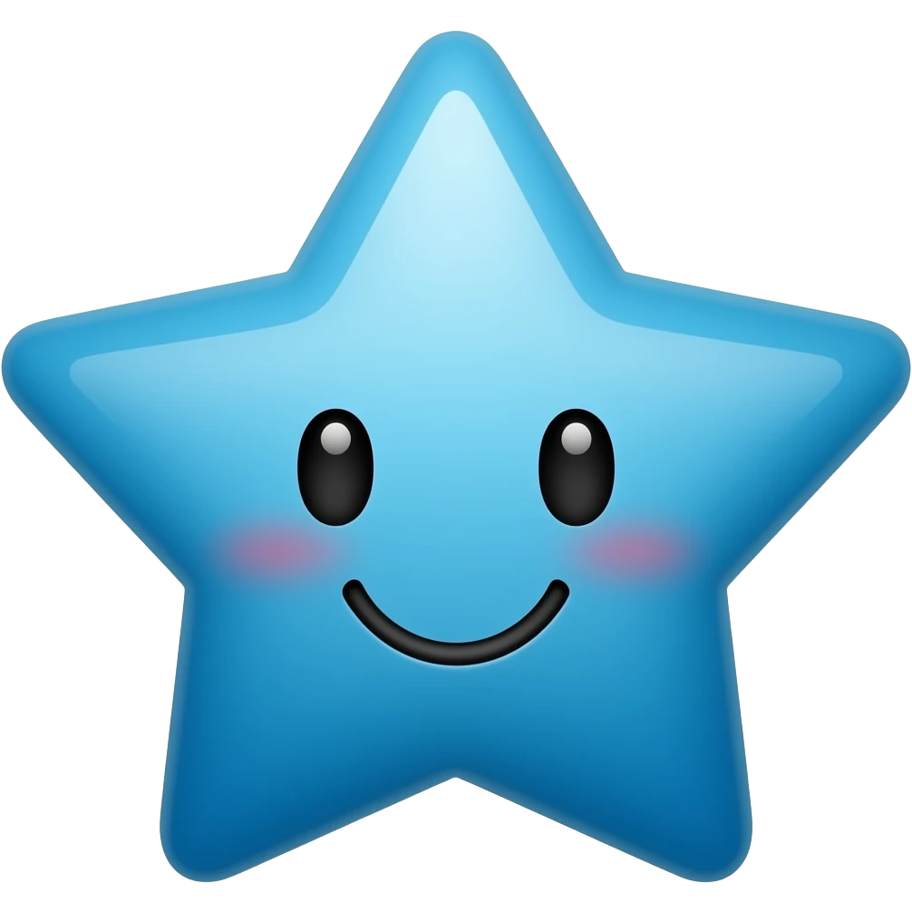 A cute blue star emoji