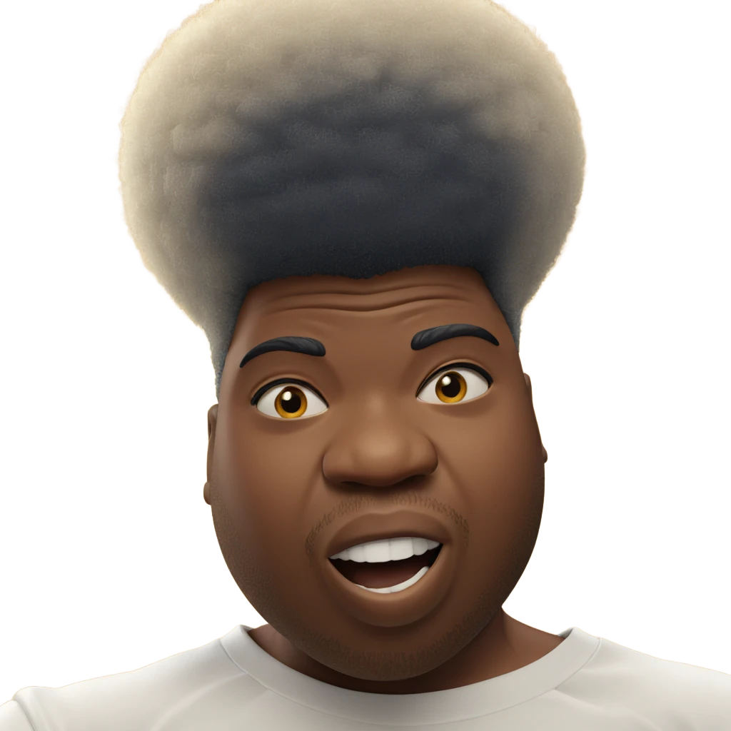 afro boy in white shirt emoji