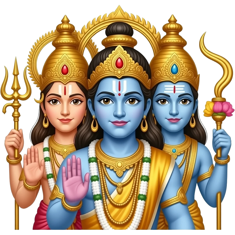 Vishnu,Brahma,Shiva in one body emoji