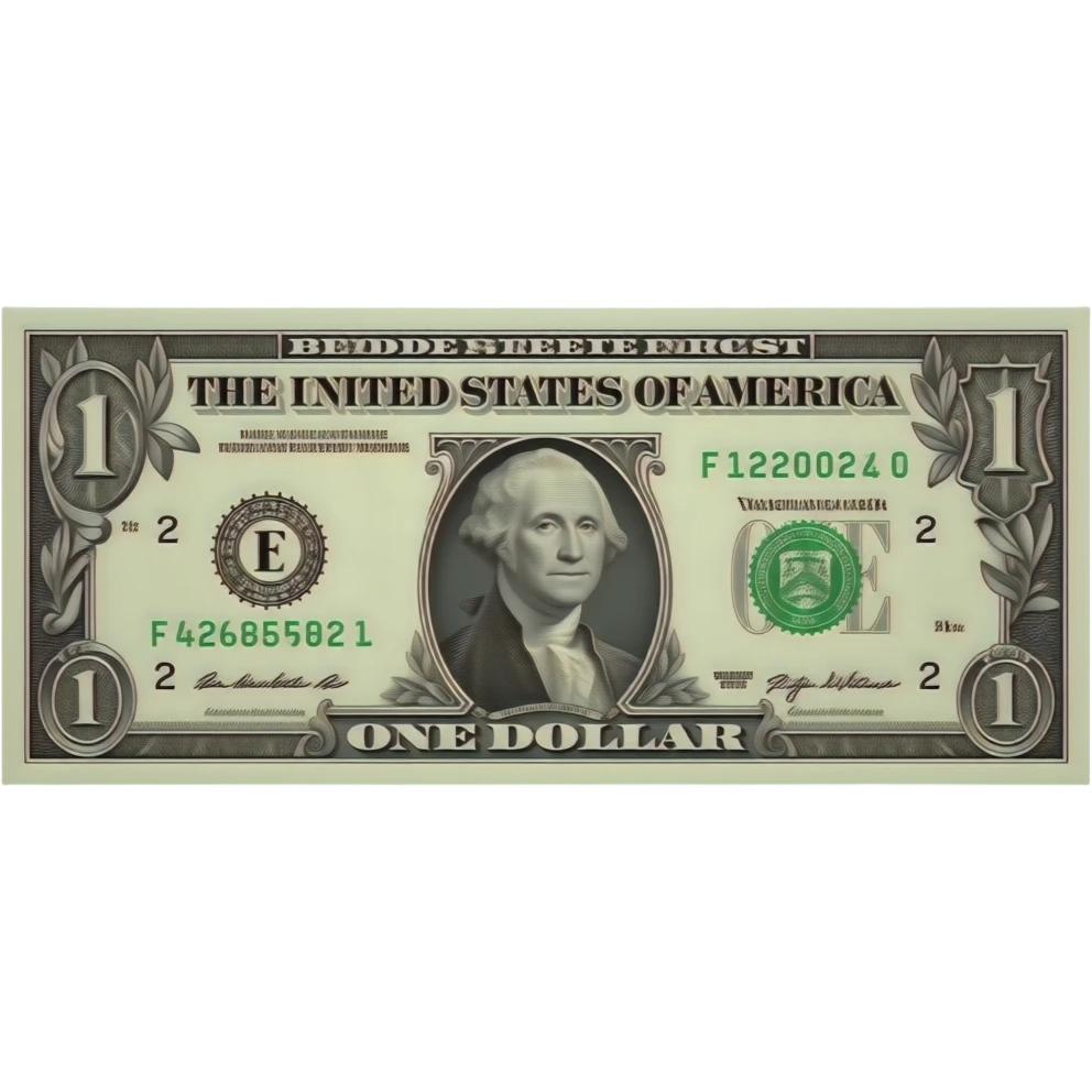 1 dollar bill front emoji