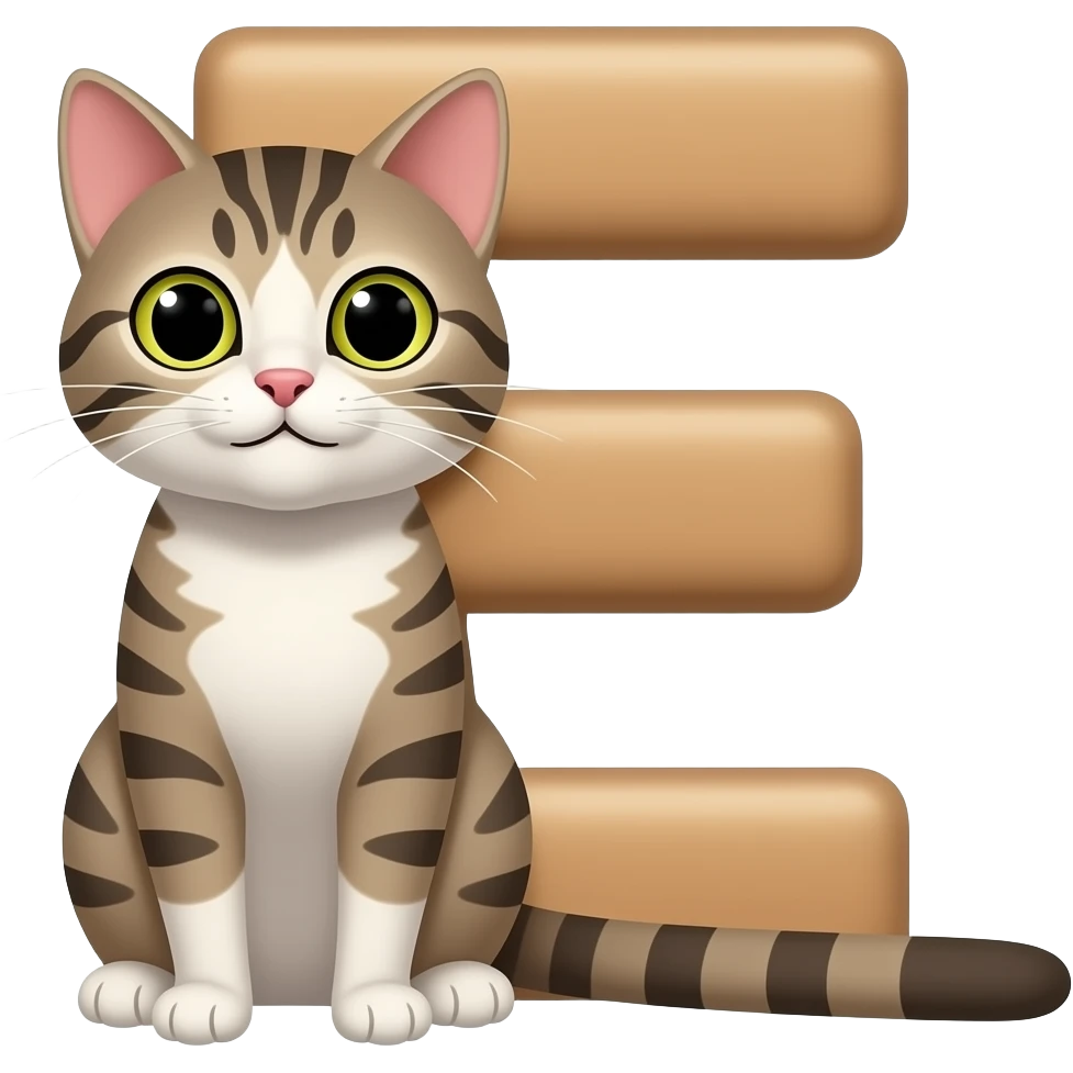 Letra E com um gato emoji