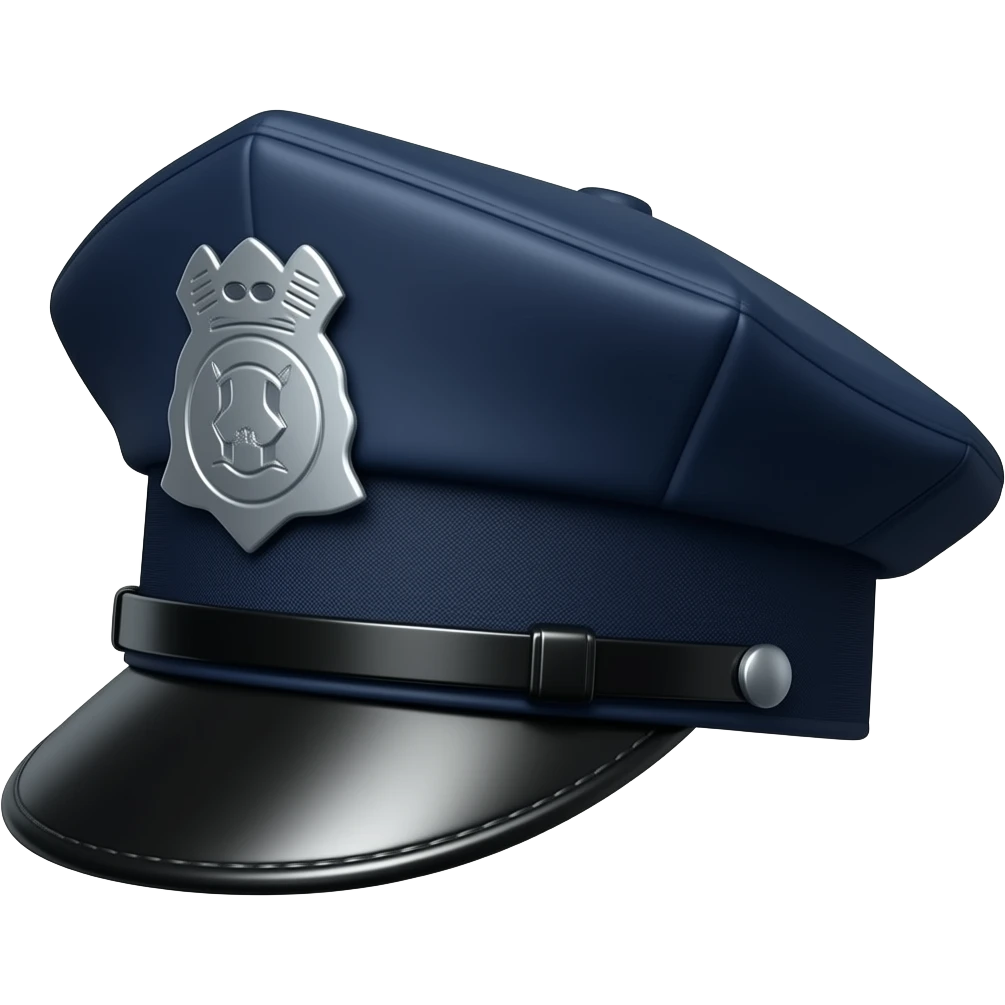 A black stylish flat military police style Brixton fashion hard-brimmed long-brimmed Greek fisherman’s cap newsboy’s cap, separated emoji