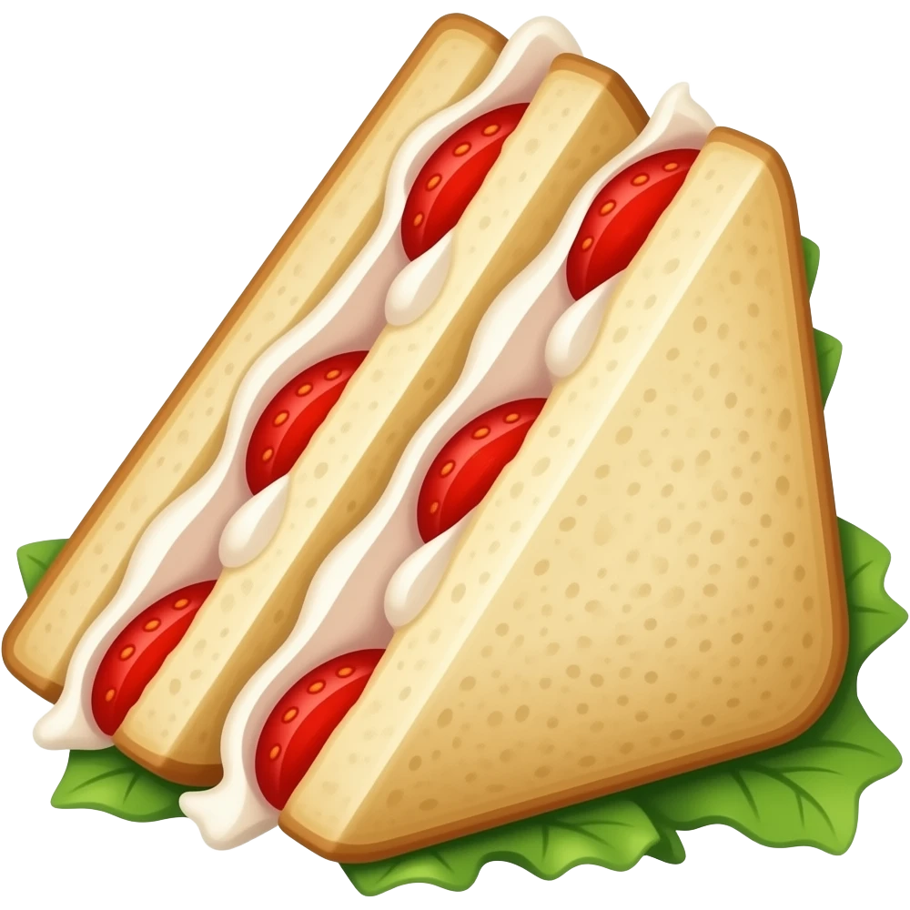 only Strawberry and cream sando no cheese or lettuce split in triangle emoji