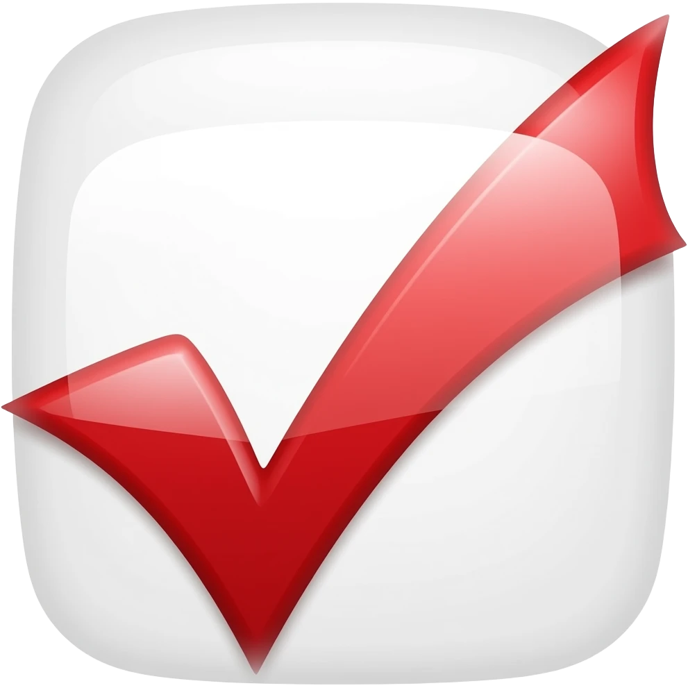 you know the check mark in green but make it red emoji