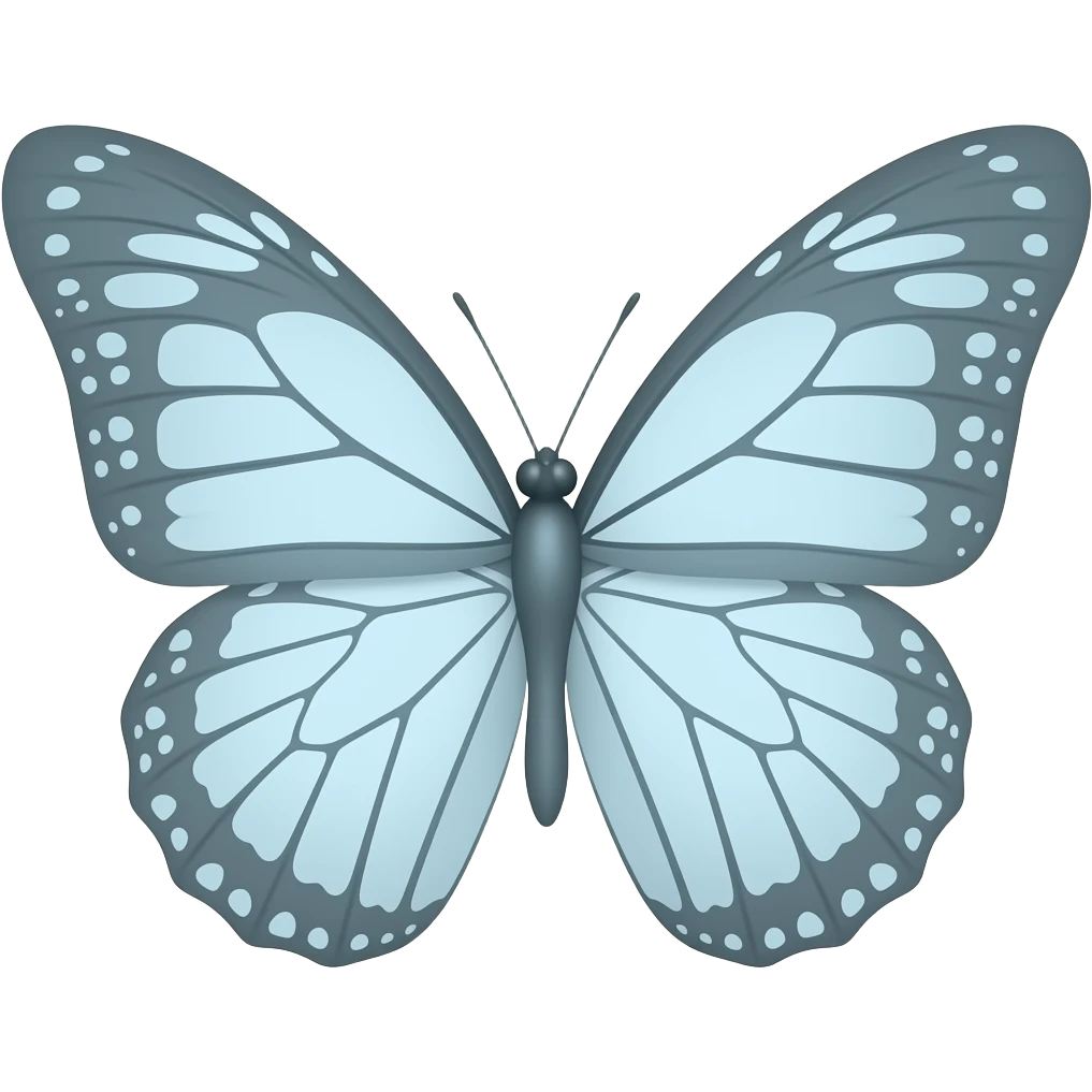 white colour butterfly outline emoji