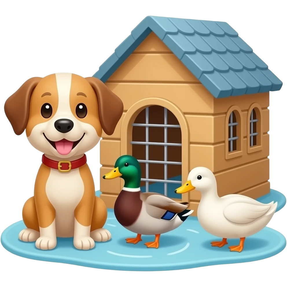 Dog kennel breeding ducks object emoji