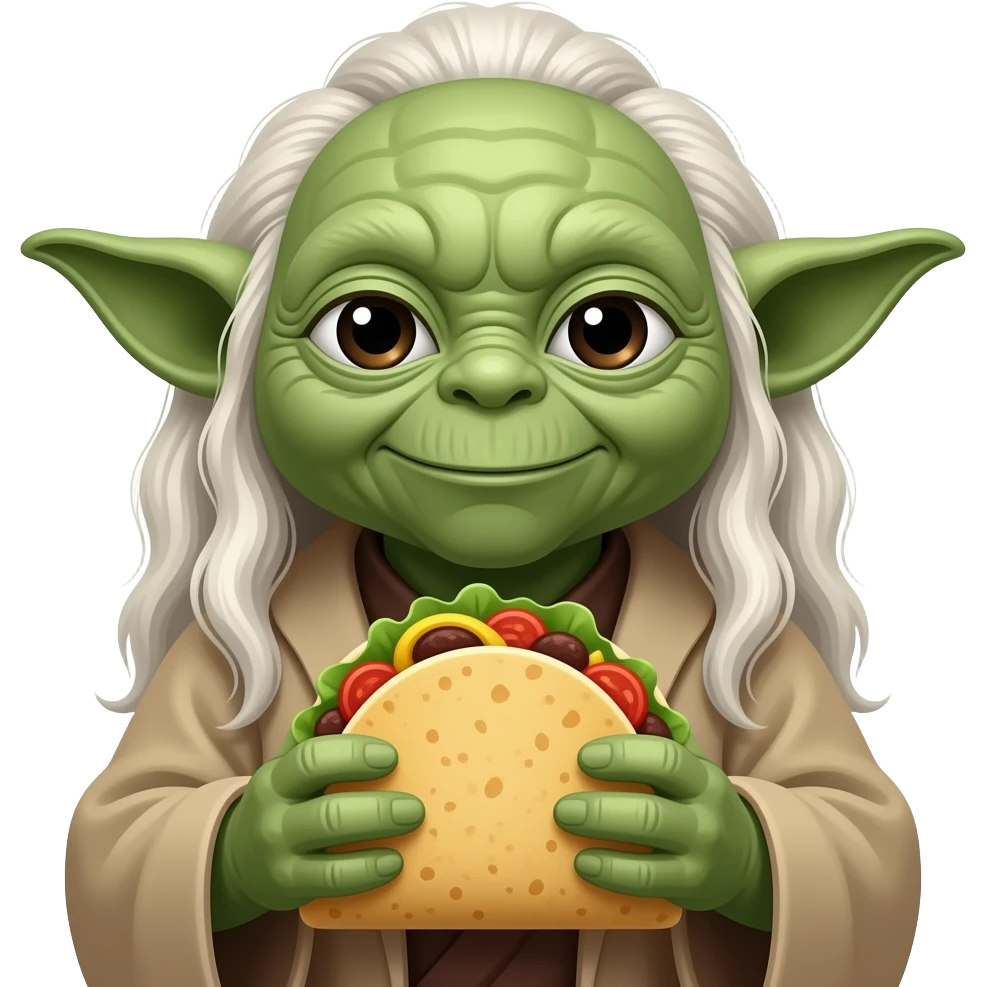 Yoda - est - tacos with long hair emoji