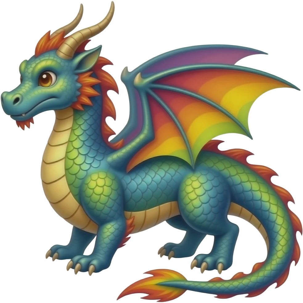 rainbow dragon fullbody emoji