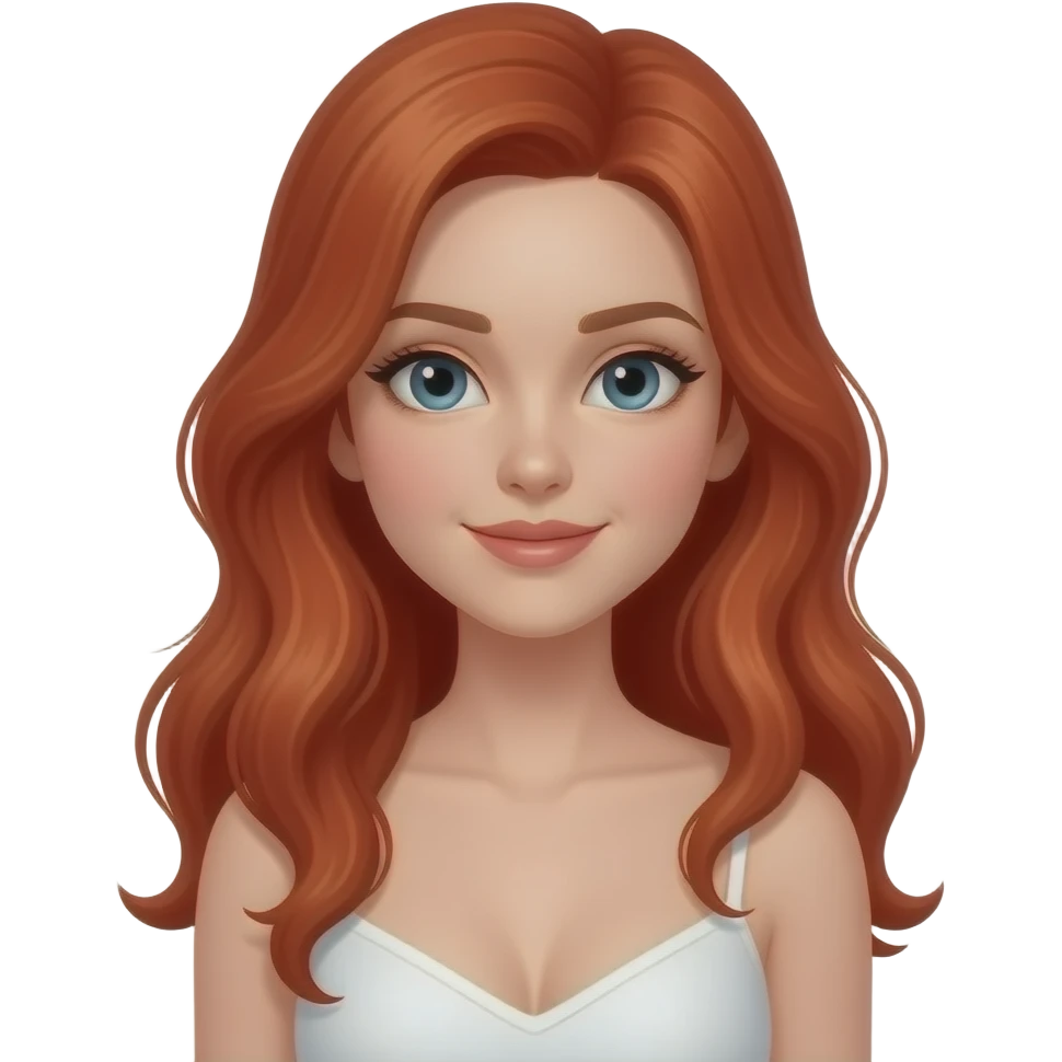 Jolie fille rousse avec un décolté blanc emoji