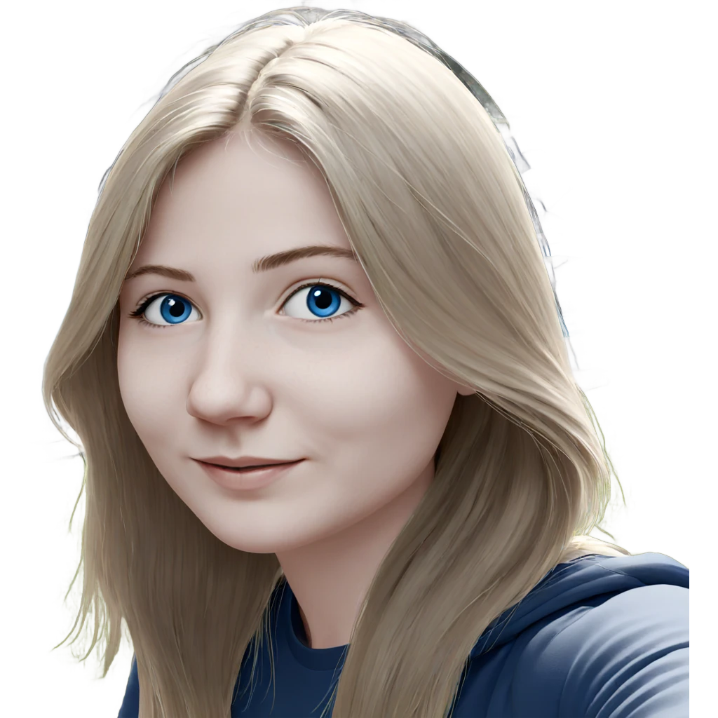 smiling girl with blue eyes emoji