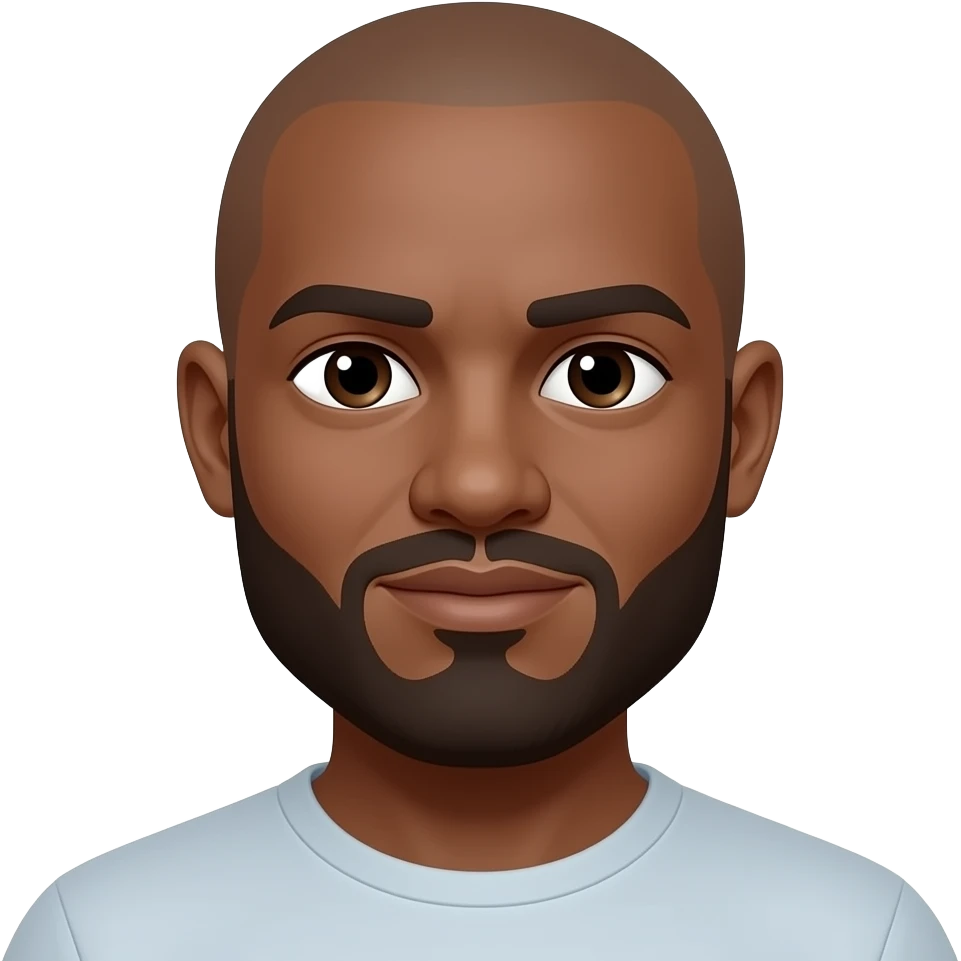 Brown skin Bald man with beard emoji