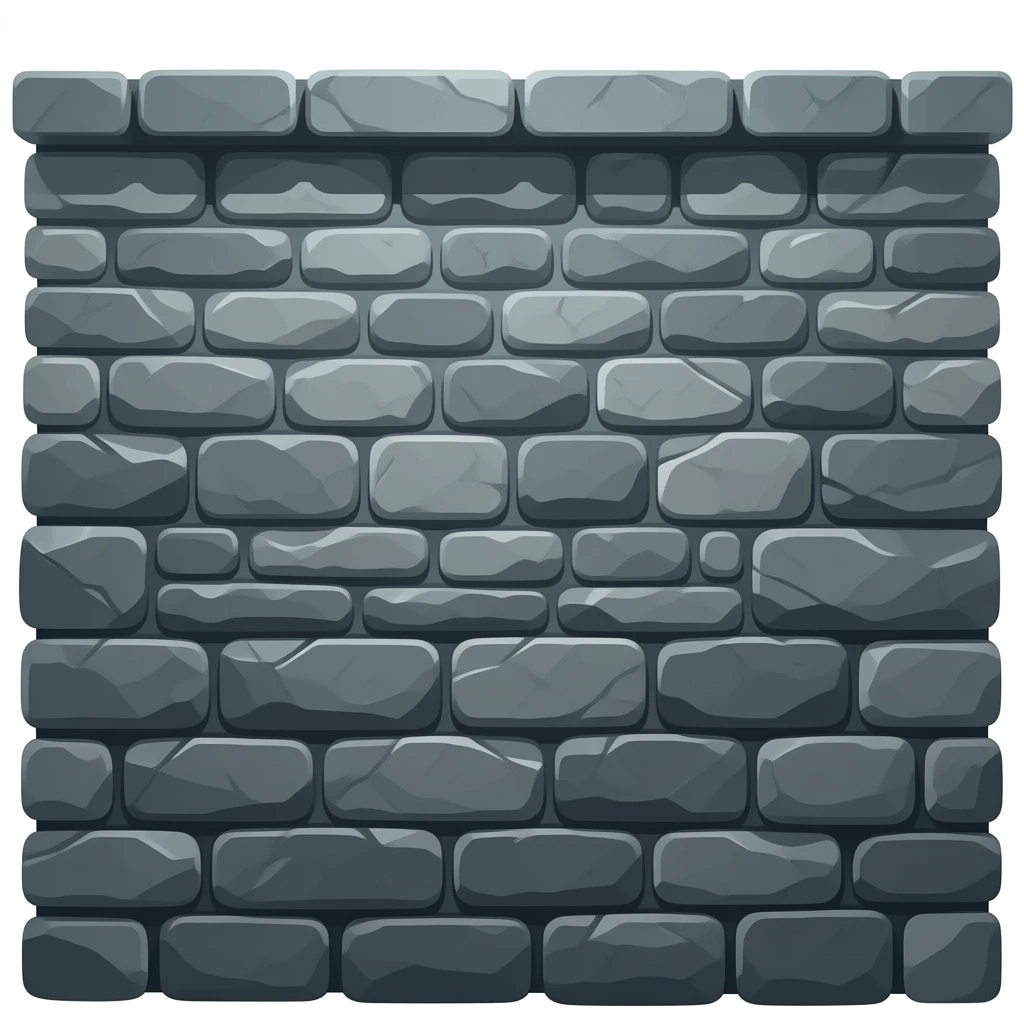 una pared de piedra de noche y que solo este la pared. que se eva en toda la imagen pero que es vea un poco el final de arriba. que sea muy alta, orizontal y que las piedras esten desordenadas emoji