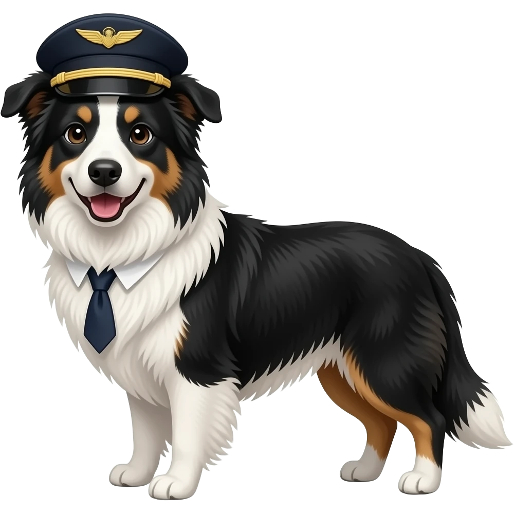 make a border collie airline pilot emoji