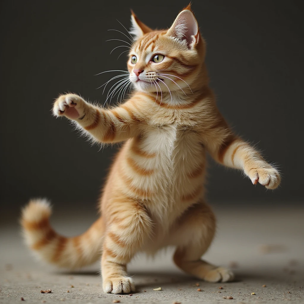 gato bailando, estilo realista, detallado, natural emoji