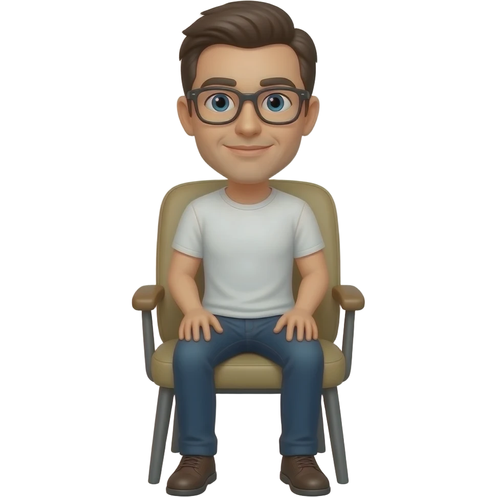 Sandalyede oturan adam  eleri koltukta olsun emoji