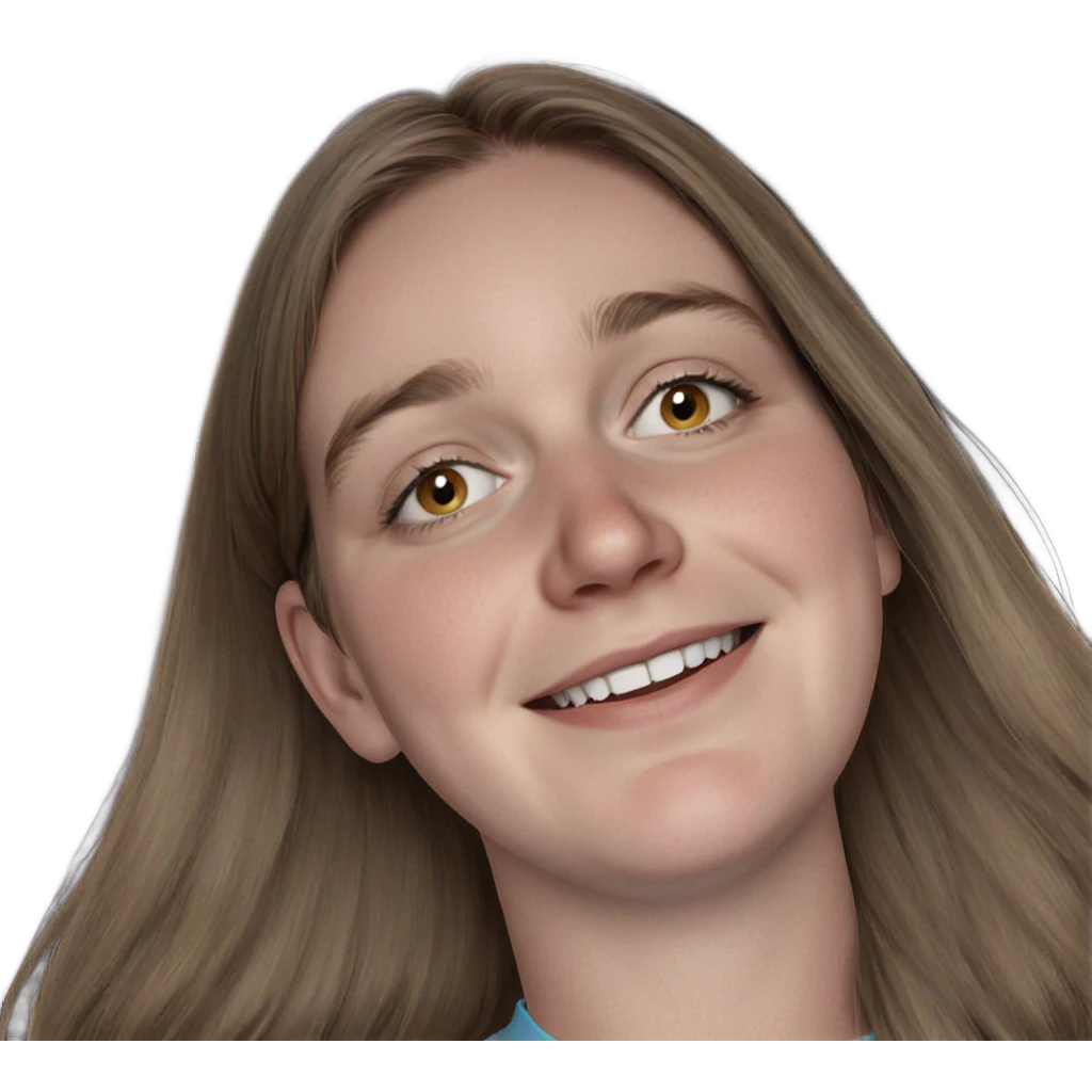 smiling girl with brown hair emoji