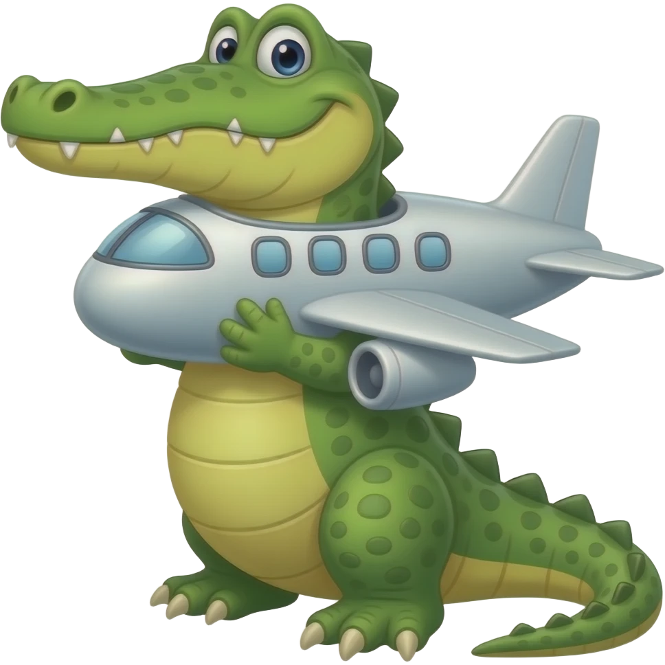 Cocodrilo con avion emoji