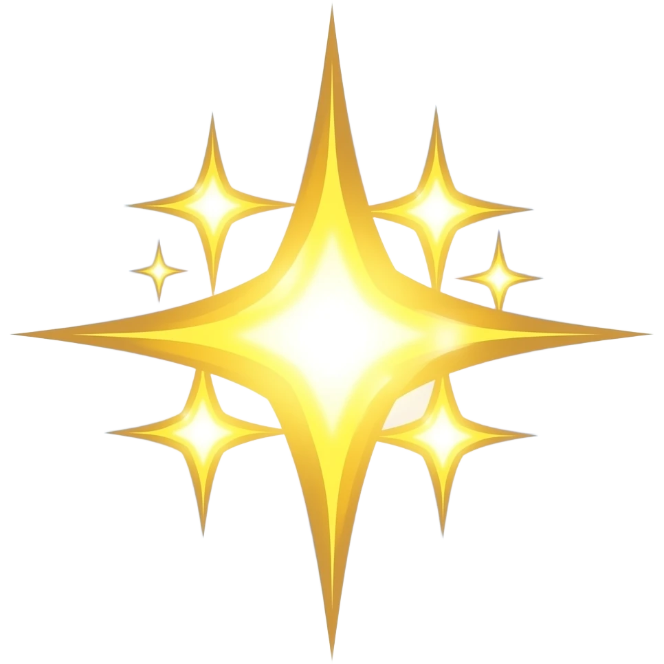 crea un emotiocno de destellos brillantes, sin cara emoji