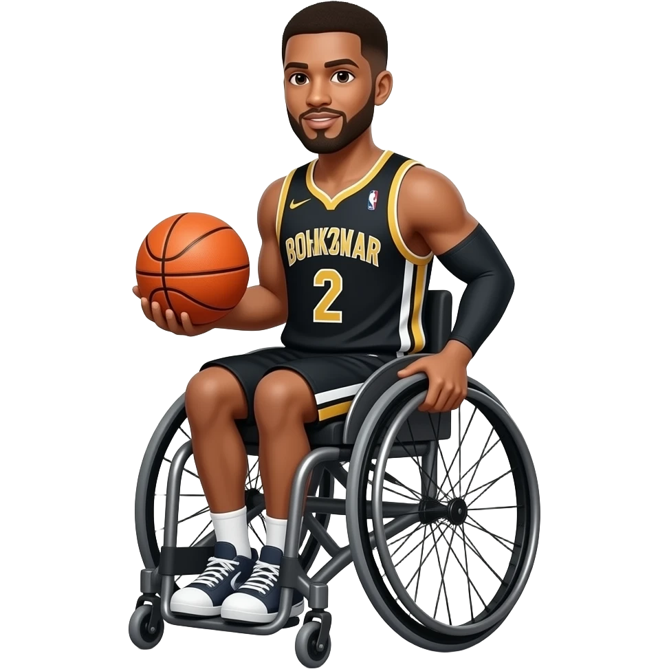 white Basketballer in a wheelchair emoji