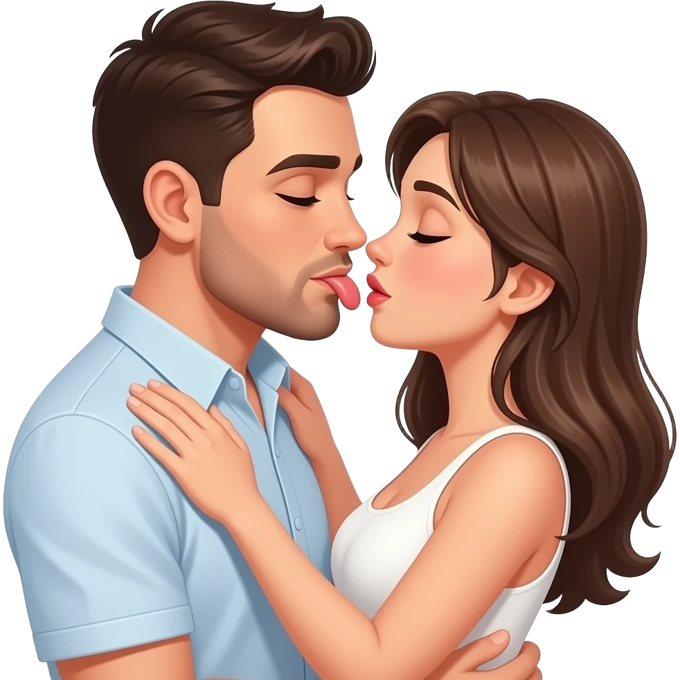 Man and woman make sex emoji