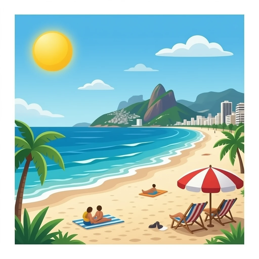 party at the beach down in copacabana emoji