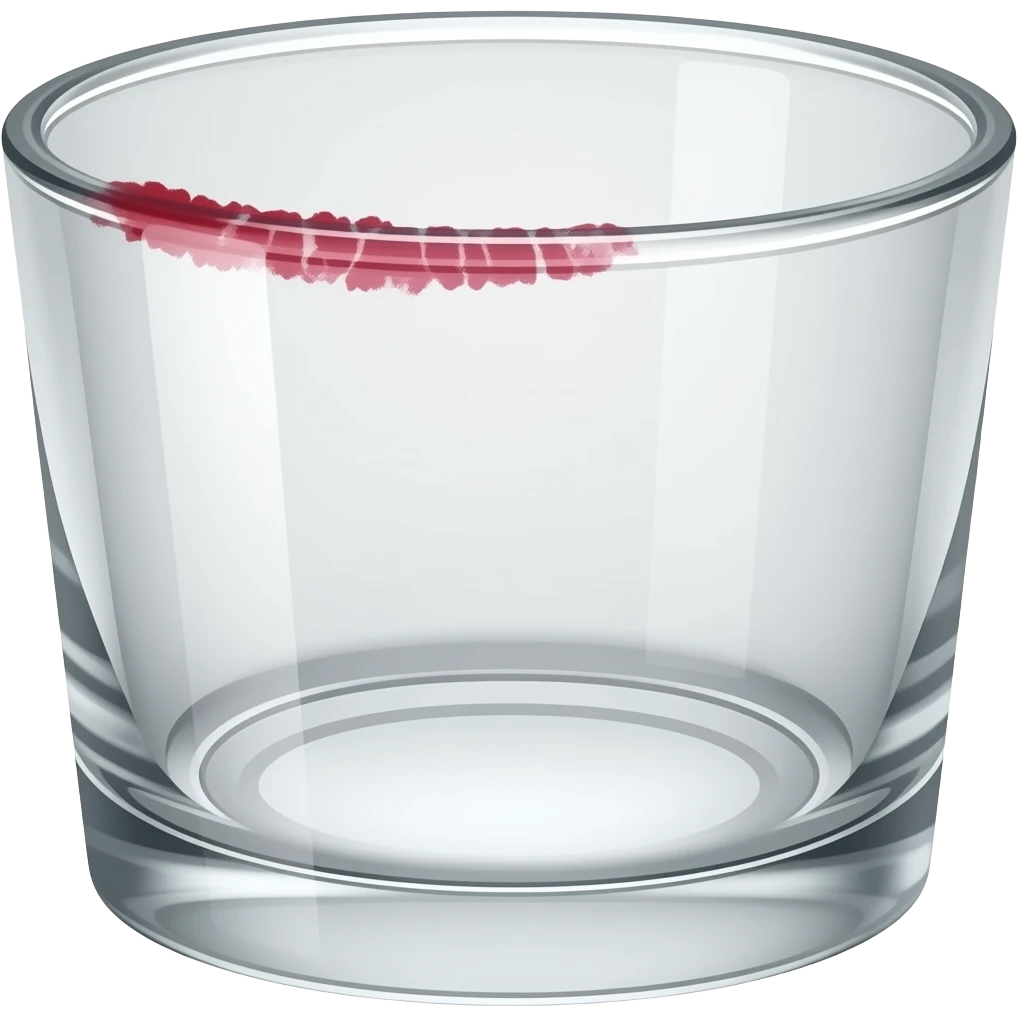 A glass with lipstick marks on the rim emoji