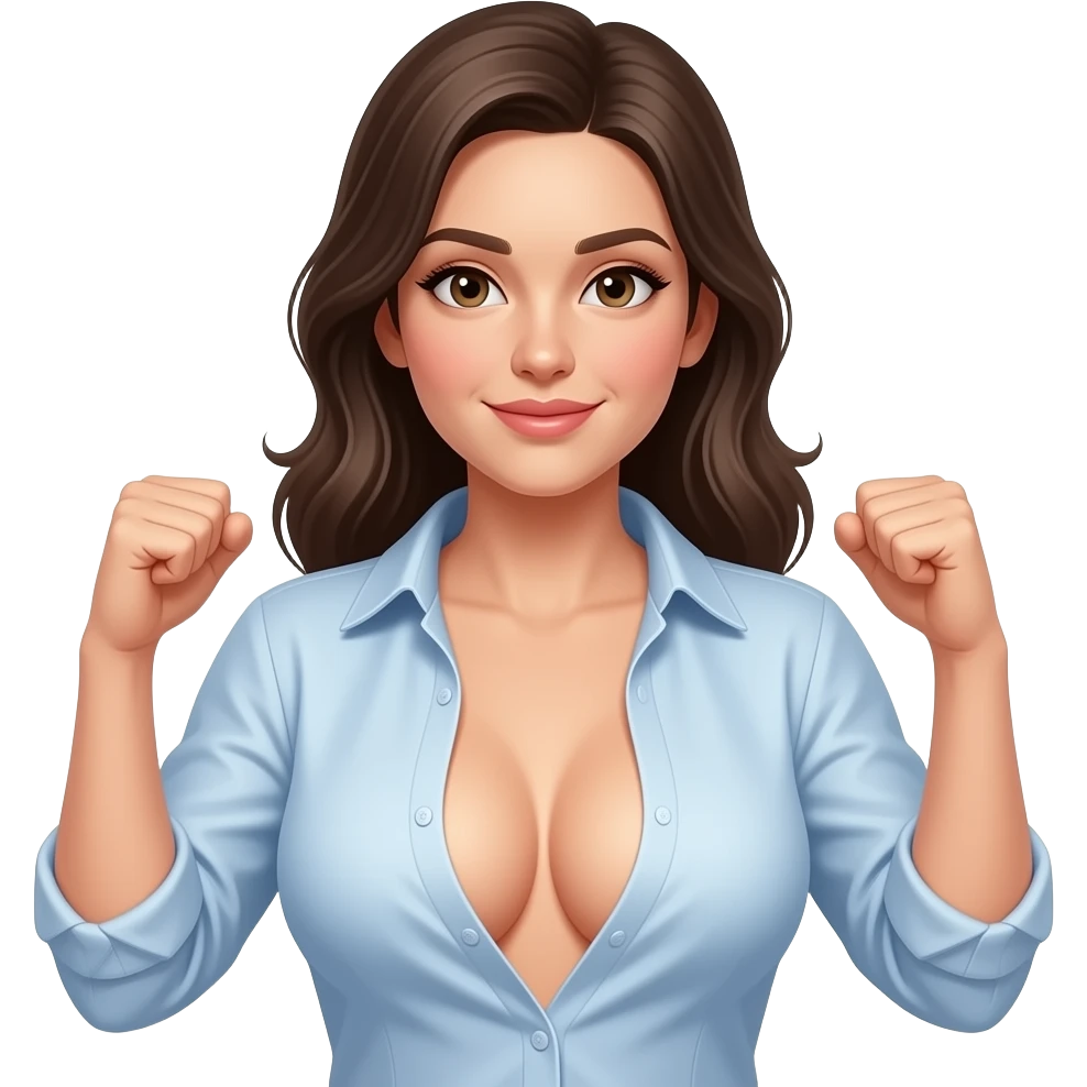 realistic female lifting up shirt revealing breasts emoji