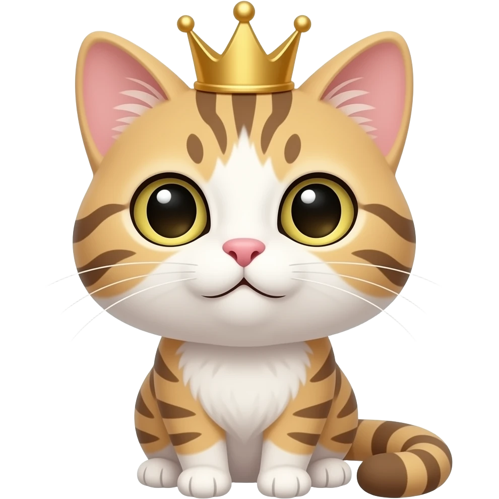standing cat and wear crown emoji